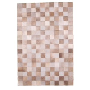 Kuhfell Teppich Patchwork champagne